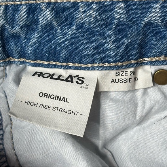 ROLLA'S Light Blue Straight Leg Jeans - Picture 4 of 8